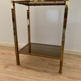 Brass console and smoked glass italy 1970