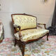 Mercie frères walnut banquette in louis xv style 19th century