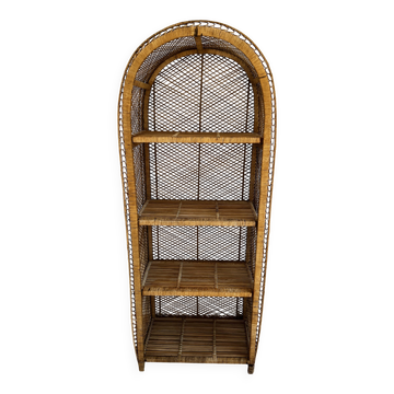wicker bookshelf