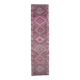 1970s Turkish handmade wool pink diamond runner 82x337
