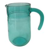 Cruche en verre transparent de couleur verte émeraude