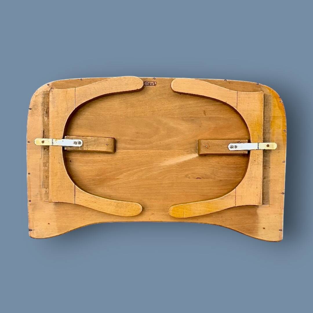 Antique solid wood varnished bed base – Torck – 1950s