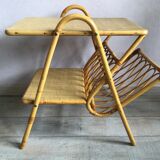 Rattan and bamboo coffee table 2 levels