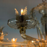 Venetian chandelier in gilded Murano glass, 10 light arms, circa 1920.