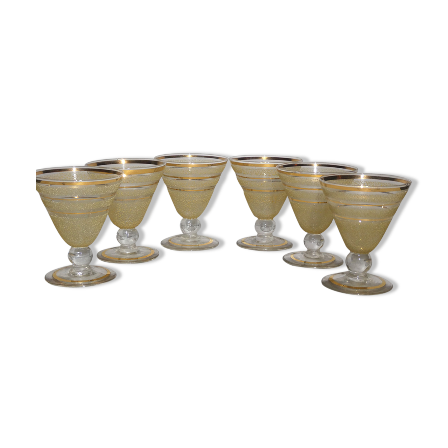 6 art deco glasses