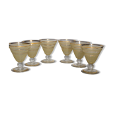 6 art deco glasses
