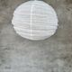 Very large round Japanese-style rattan and natural linen pendant light D:80