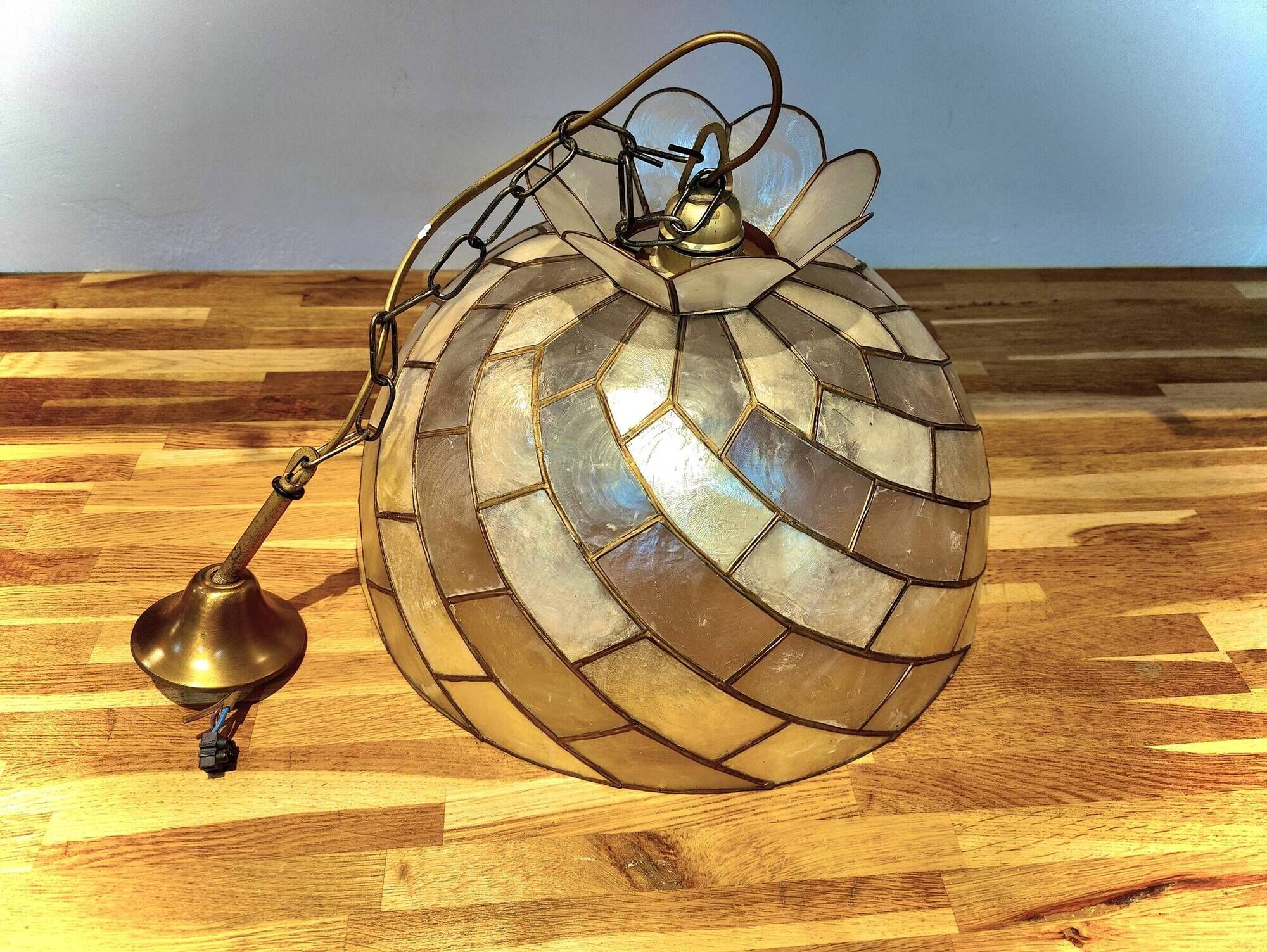 Vintage lustre suspension - natural mother of pearl