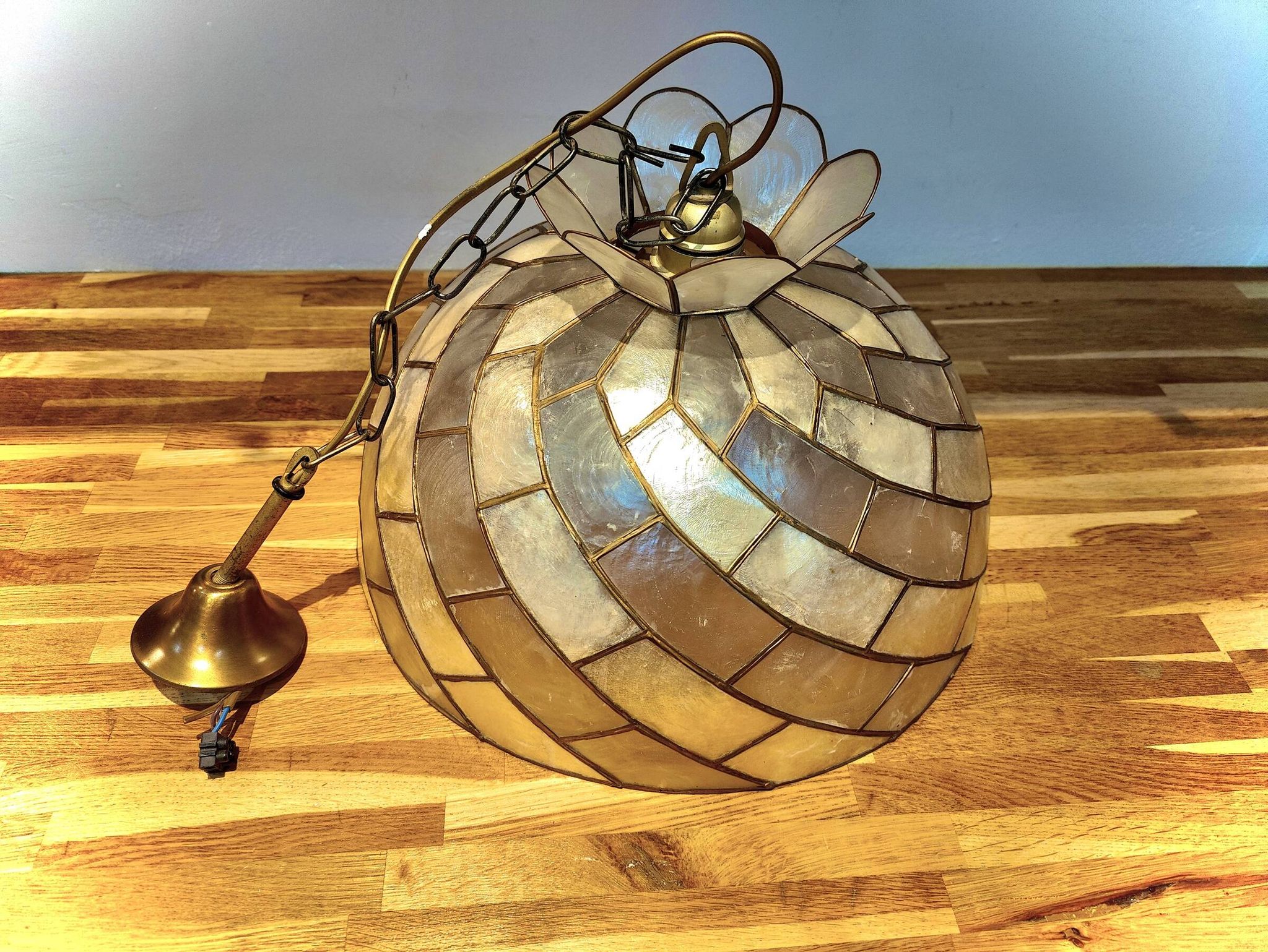 Vintage lustre suspension - natural mother of pearl