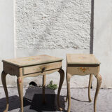 Pair of Louis XV style beside tables painted 50s