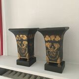 Pair of day-to-day tin planters Directory