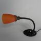 Lampe de bureau ERPE avec abat-jour en verre orange, années 1930