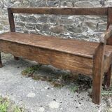 Antique wooden fireplace bench, late 19th century