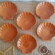 Set of 6 glazed scallop shell ramekins Emile Henry France