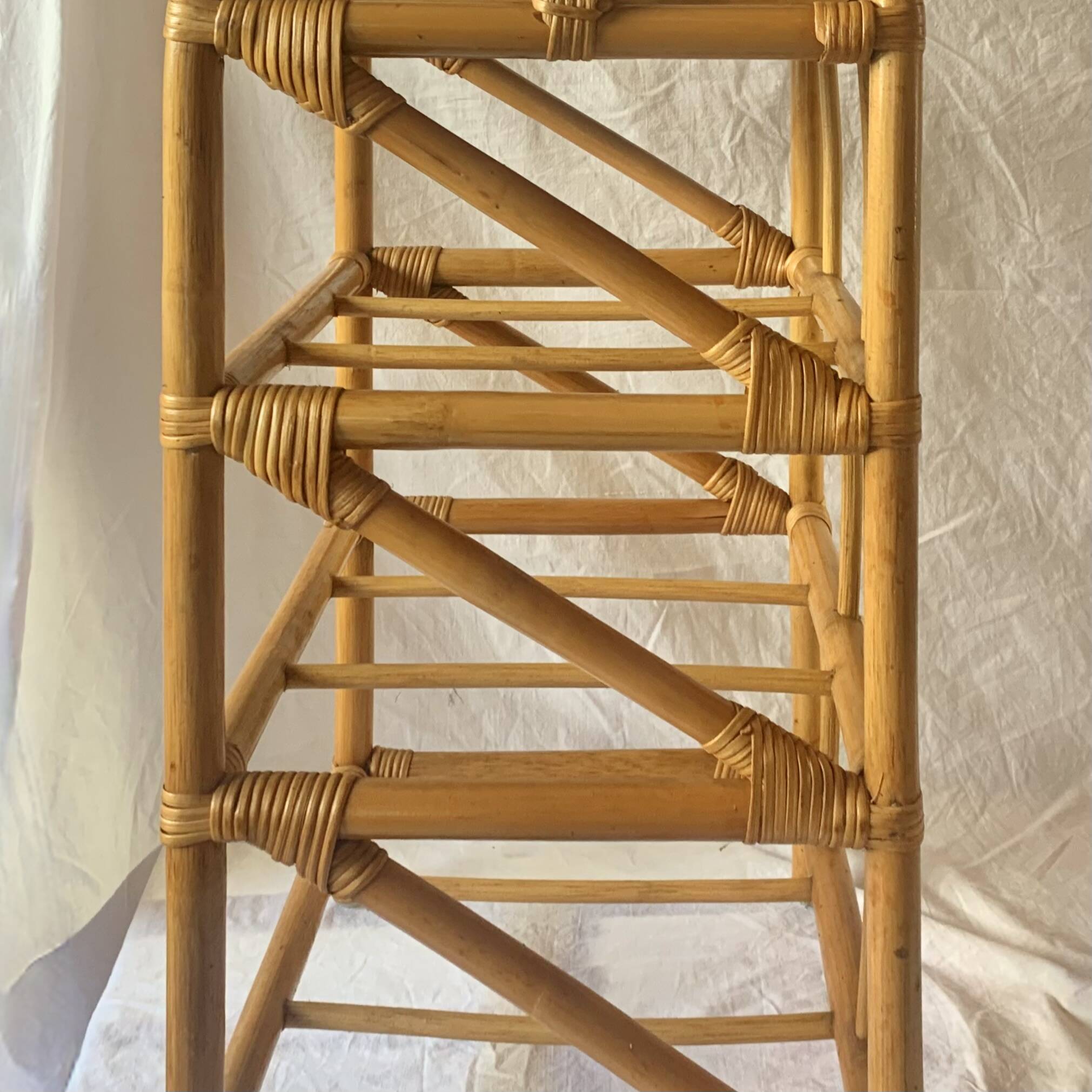 Vintage rattan and bamboo chest of drawers