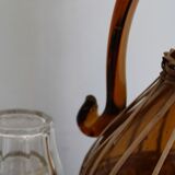 Glass and wicker decanter