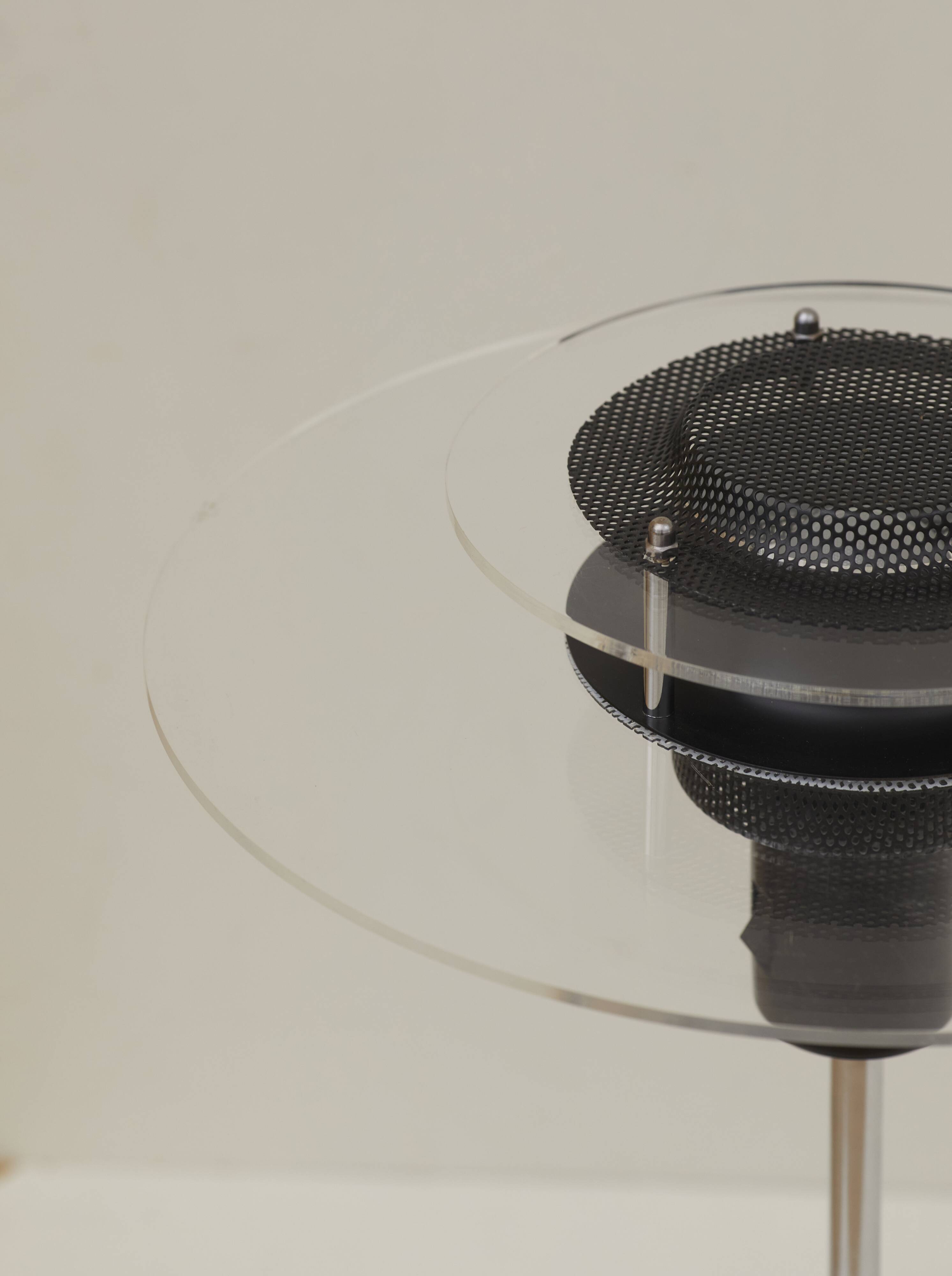 Postmodern lamp in metal and plexiglass Cirkel vintage Ikea 1990