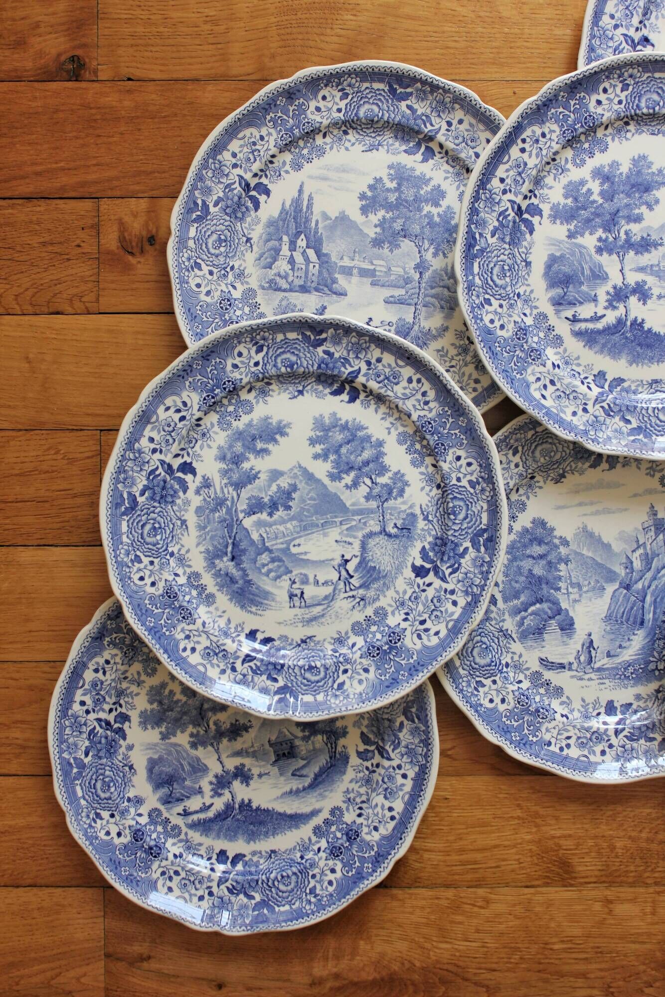 8 flat plates in earthenware "Burgenland" Villeroy and vintage Boch