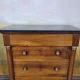 Small Empire-style chest of drawers in solid walnut