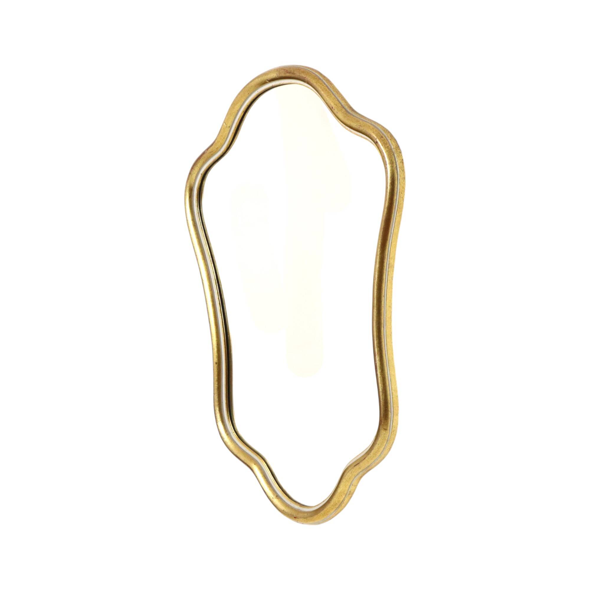 Vintage Classic Gold Leaf Gilded Mirror Belgium Cavos Baroque