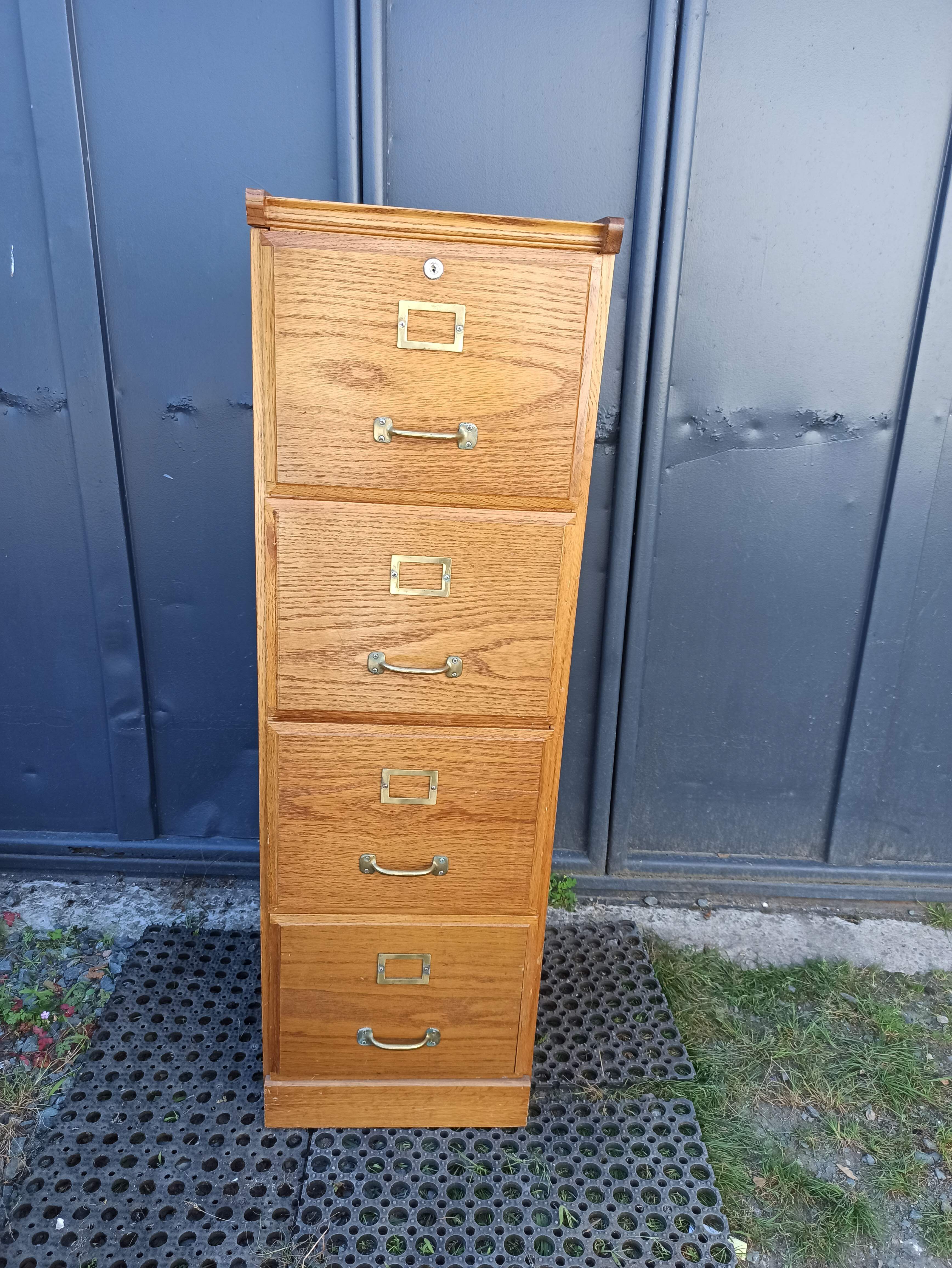 Oak curtain binder notary furniture 4 drawers