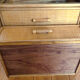 Chest of drawers vintage wood and rattan blond 4 drawers ca 1970