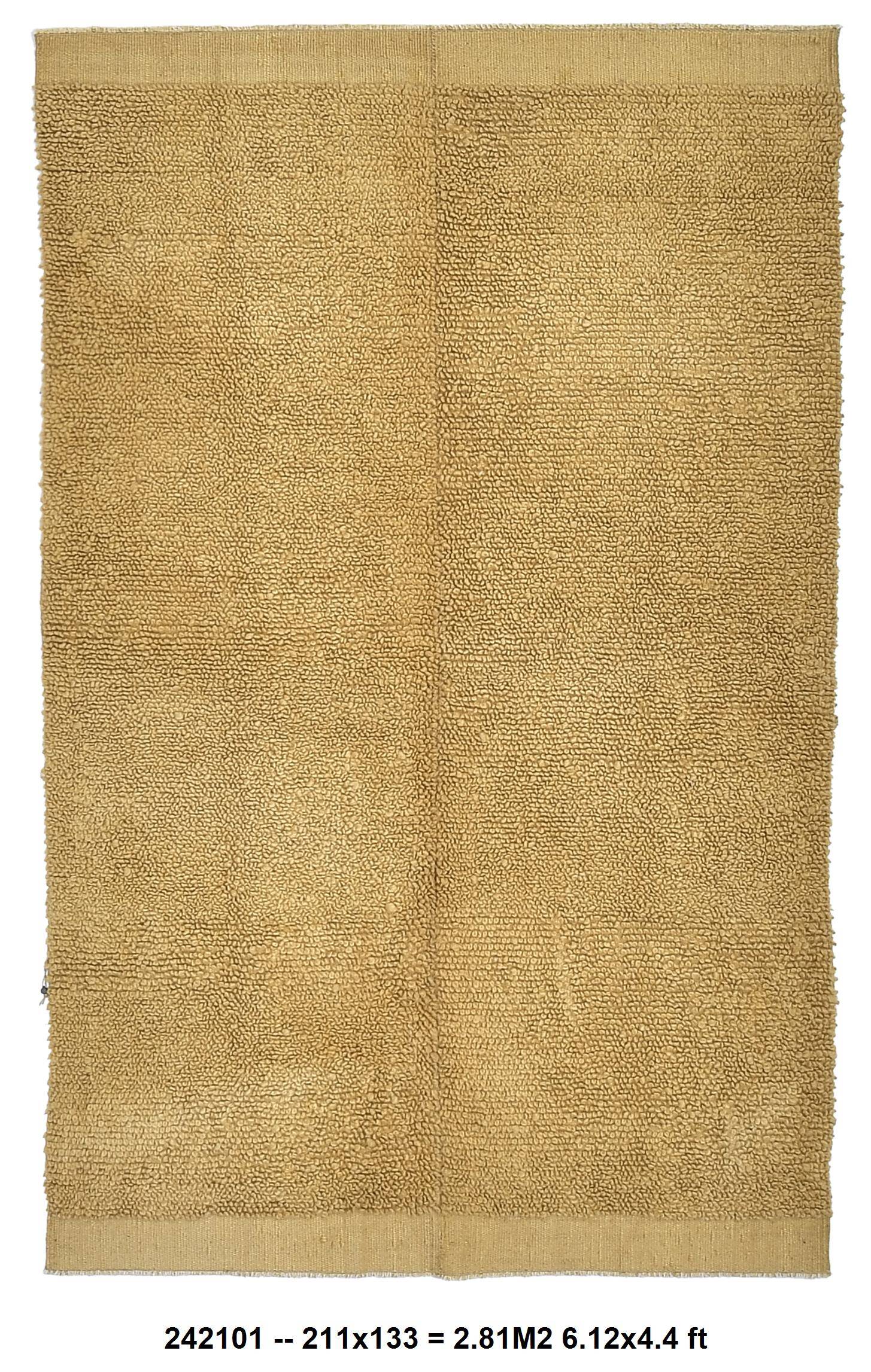 Mustard Moroccan Wool Berber Rug 133x211Cm