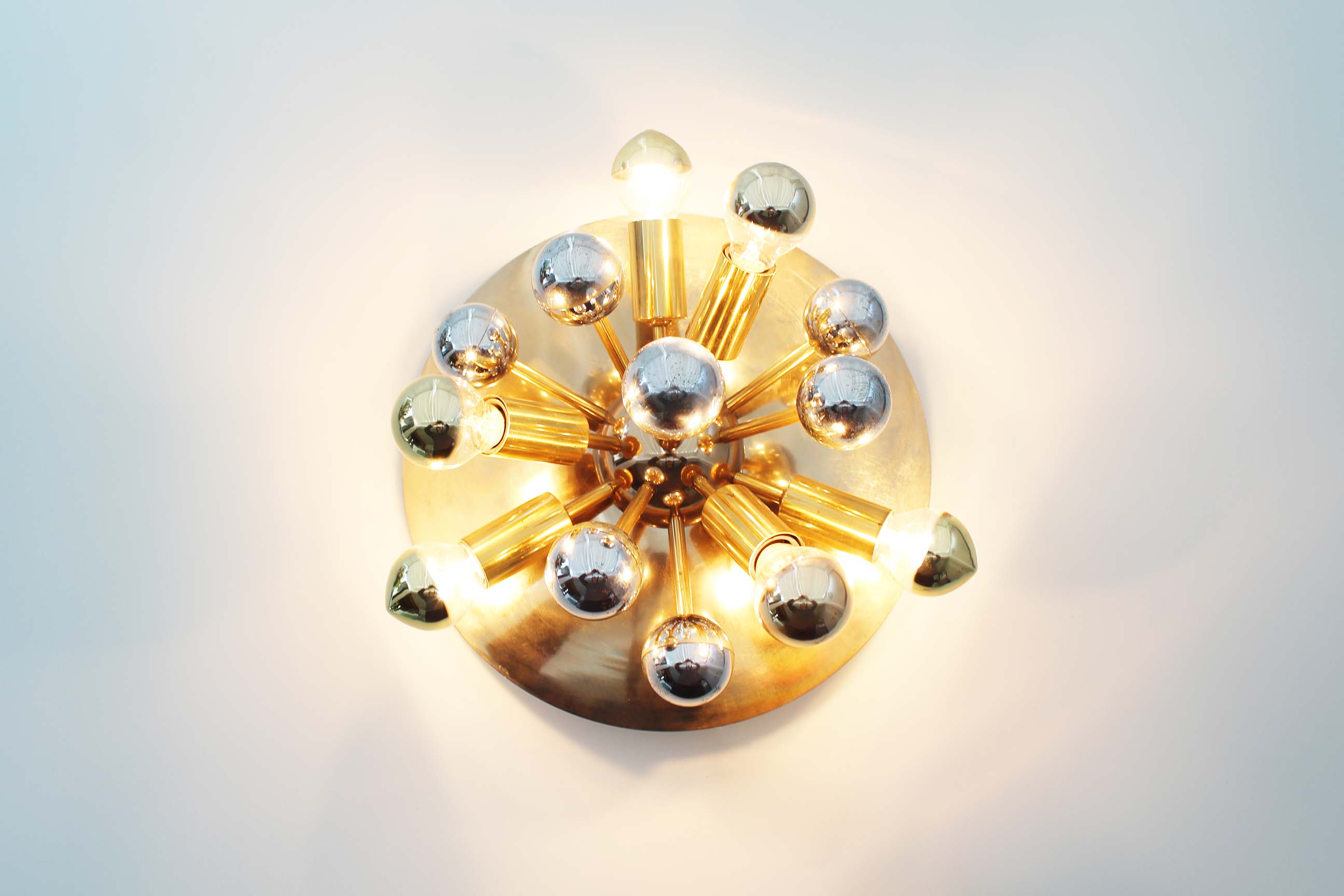 Brass sputnik wall light by Sa Boulanger