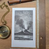 Printed in 1868, Eruption of Vesuvius in 1737, Italy.