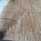Children's wooden and straw chair