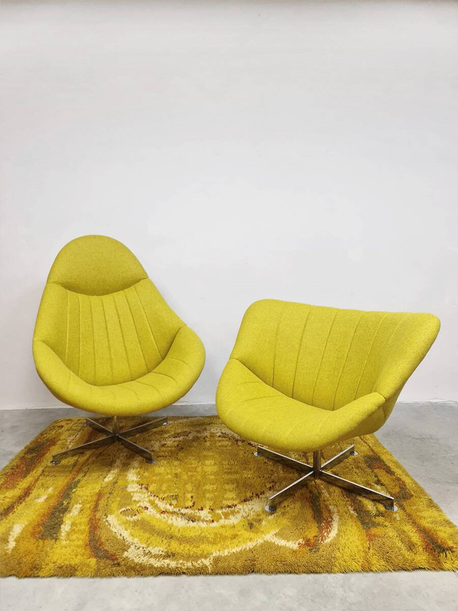 Dutch vintage design swivel chair 'Lips' Rohé Noordwolde 60s