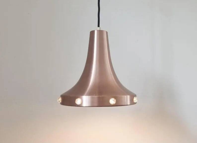 Midcentury Copper Pendant Vitrika, Sweden, 1970s