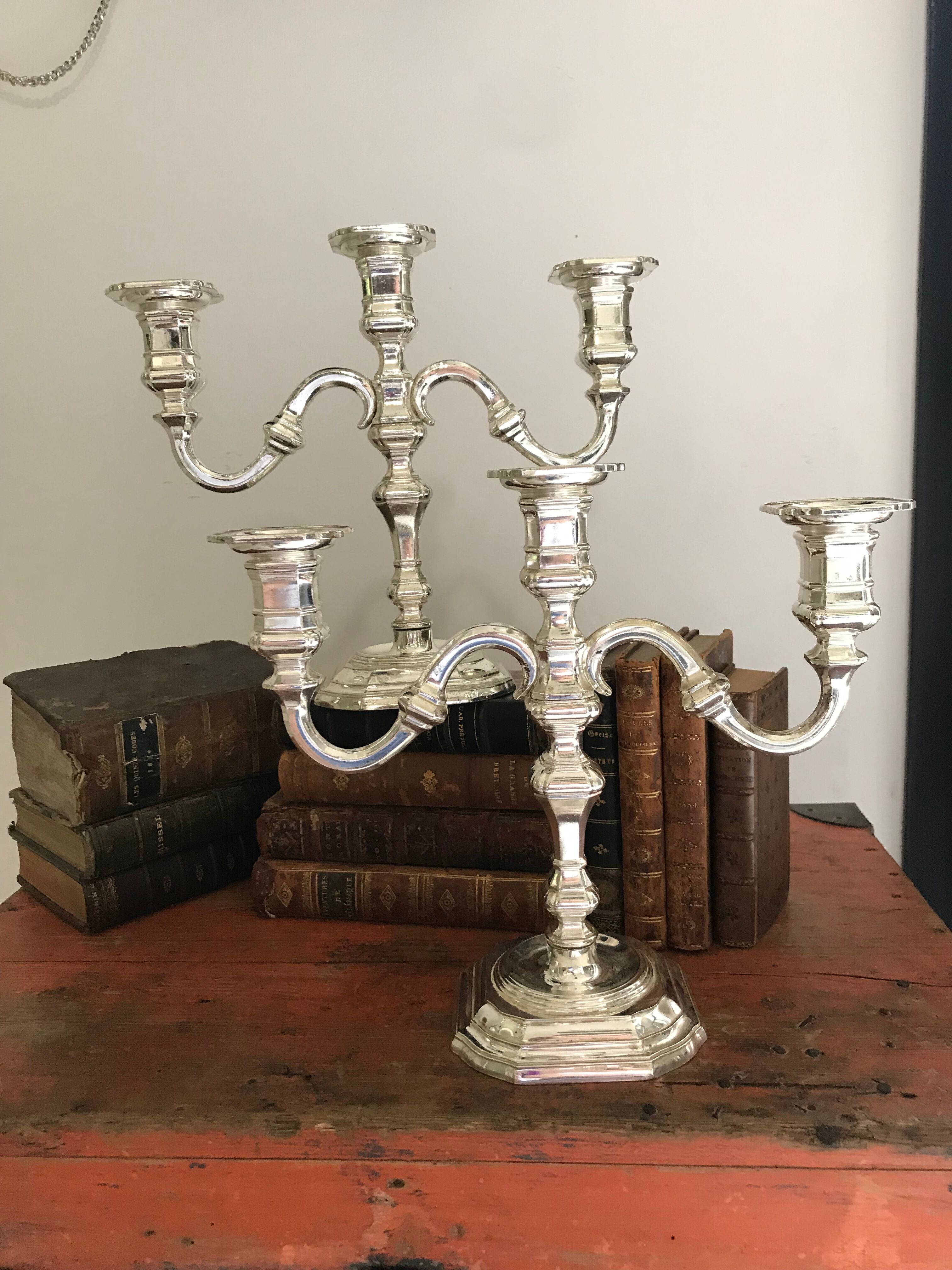 Pair of silver candlesticks.W.Germany.