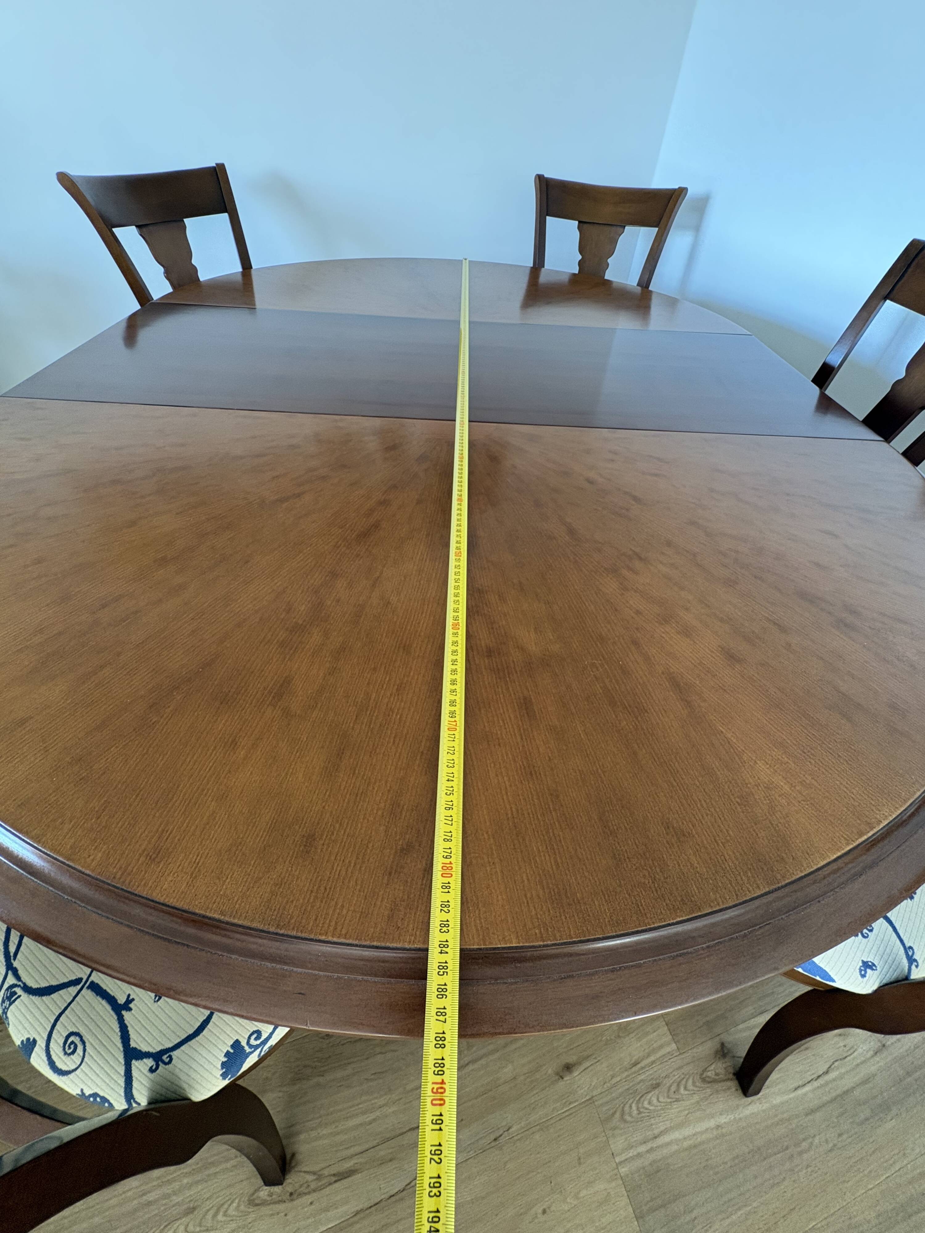 Vintage 1970s Grange dining table Round extendable 1.4-1.9m - with 6 chairs