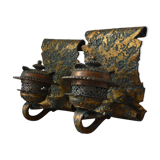 Pair of patinated wrought iron sconces