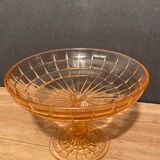 cut on vintage pedestal in tinted crystalline glass signed Vercapel
