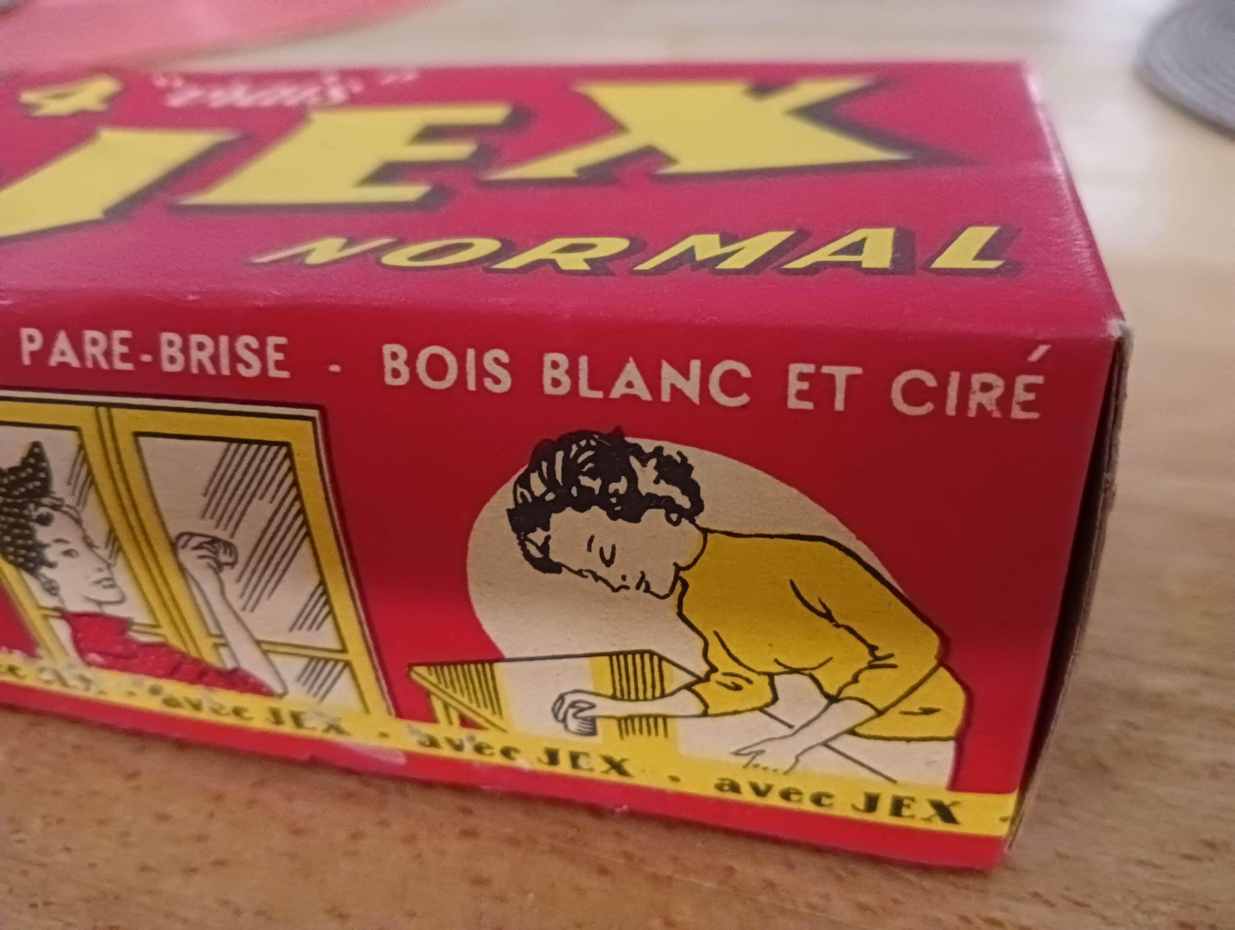 Cardboard advertising box " jex " 1950