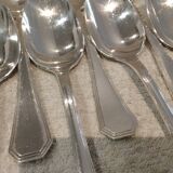 12 silver-plated soup spoons by Christofle America