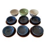 Vintage blue bowl mix & match set – country breakfast spirit