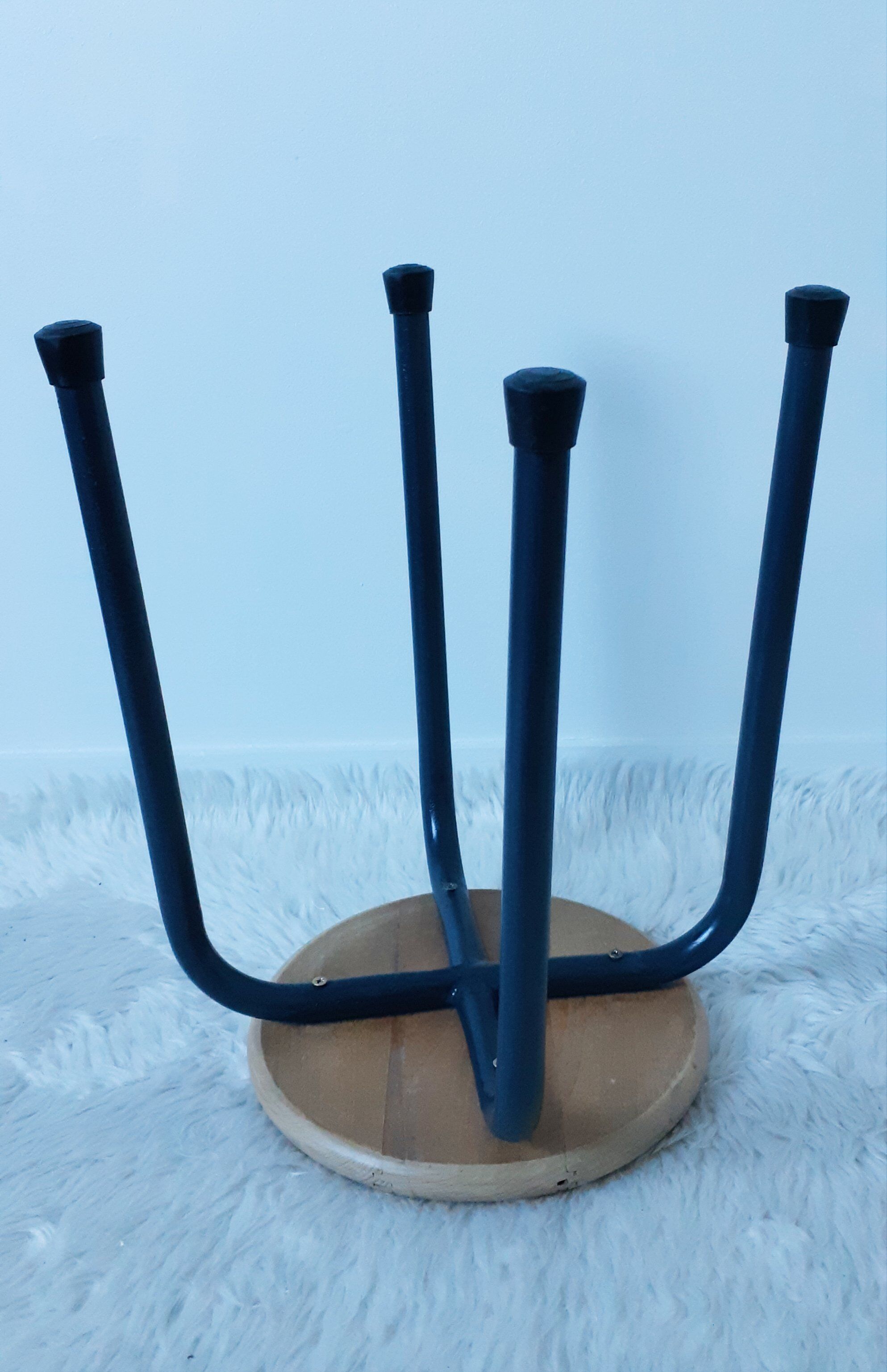 Vintage stool varnished wood