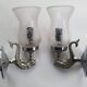 Pair of vintage chrome wall sconces