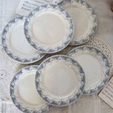 6 flat iron earth plates Sarreguemines U&C Luchon model