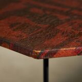 Italian Side Table with Unique Leather Top, 1970s