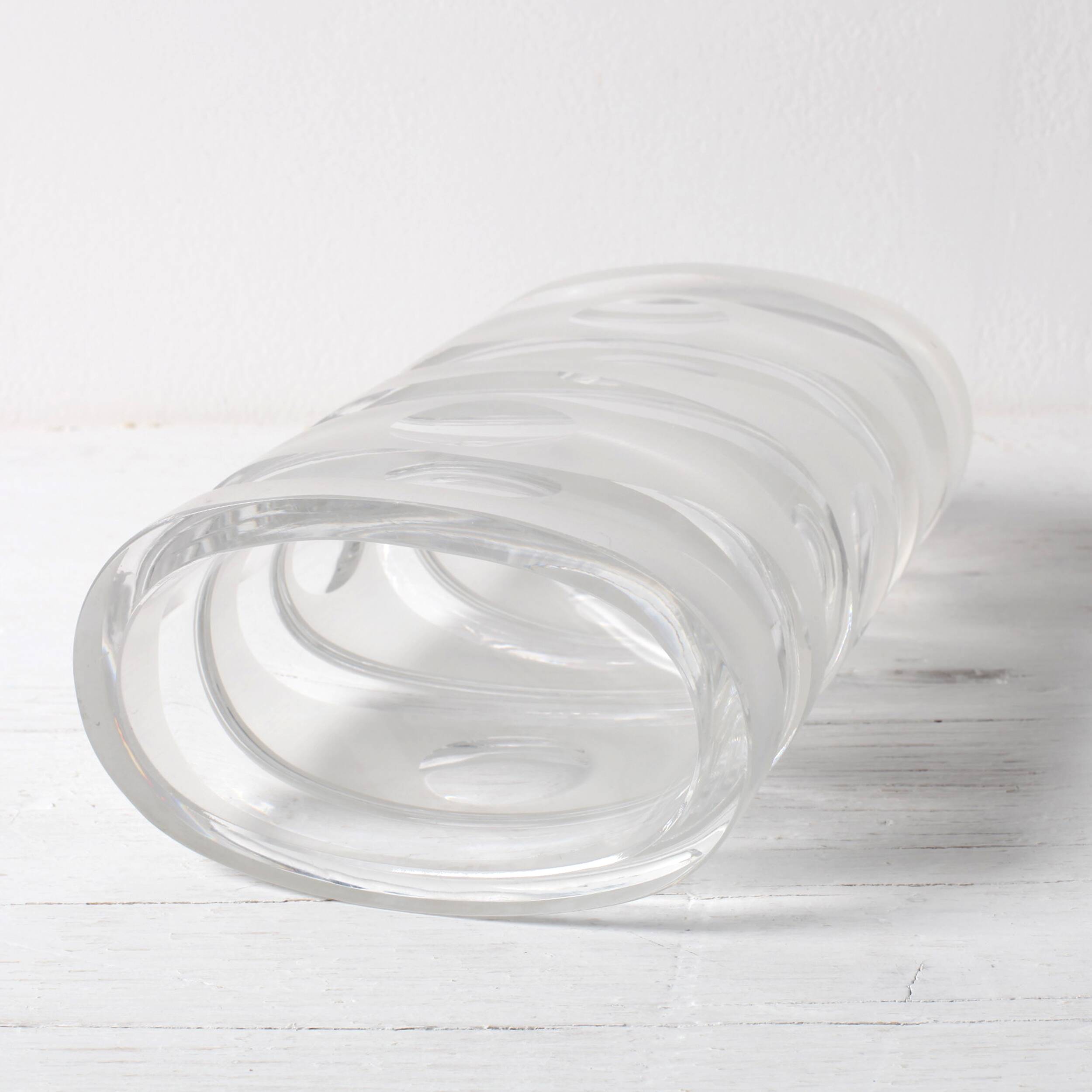 Mid-Century Iced Crystal Glass Vase: Peill & Putzler, Germany, 1960s