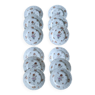 Porcelain dessert plate, 12 pieces