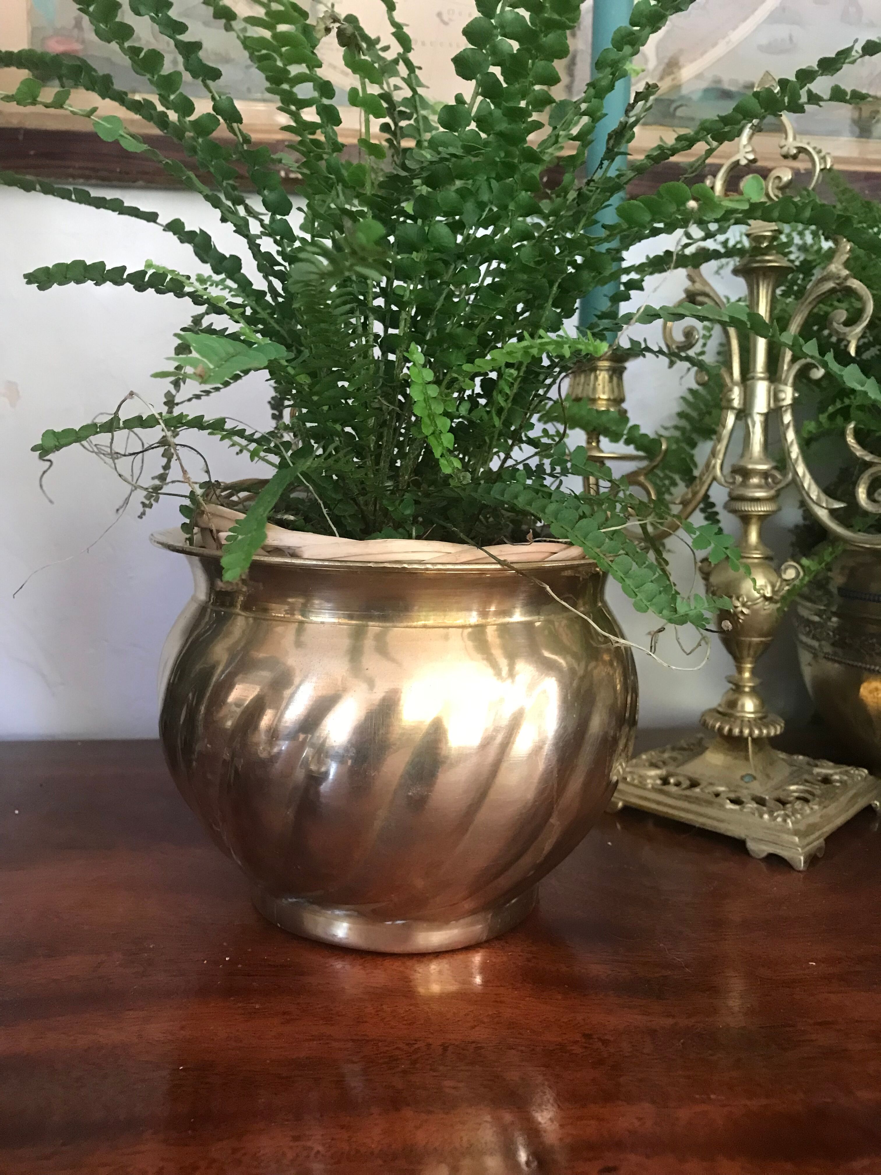 Vintage brass pot cover