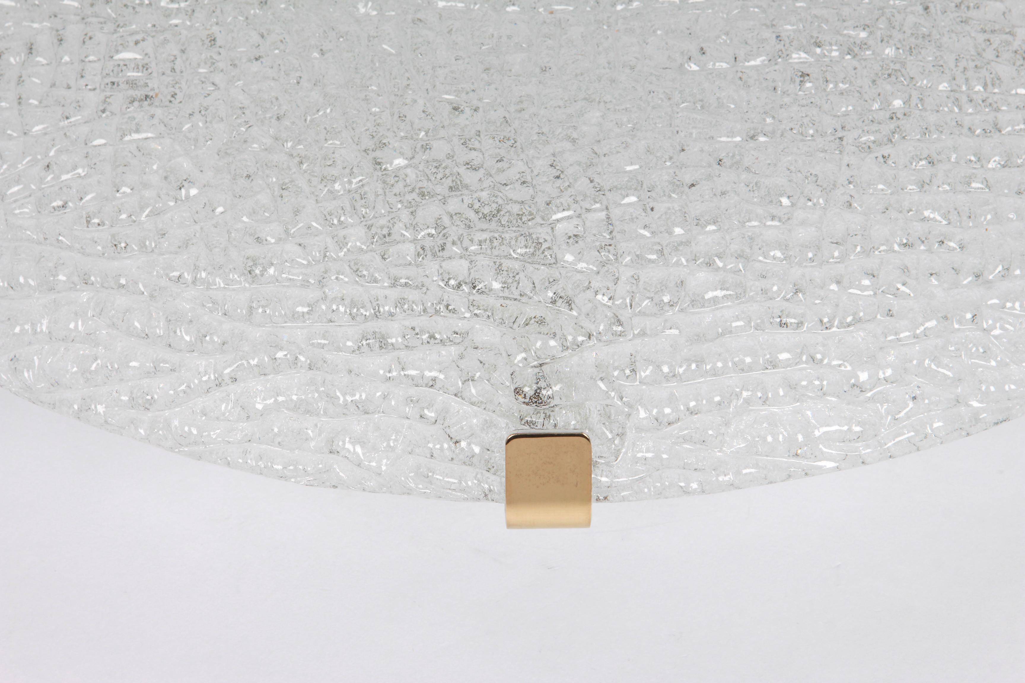 Large frosted glass ceiling light by Kalmar, Austria, 1960s.