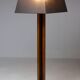Amsterdam School floor lamp in partially ebonised cherry with a black linen shade.