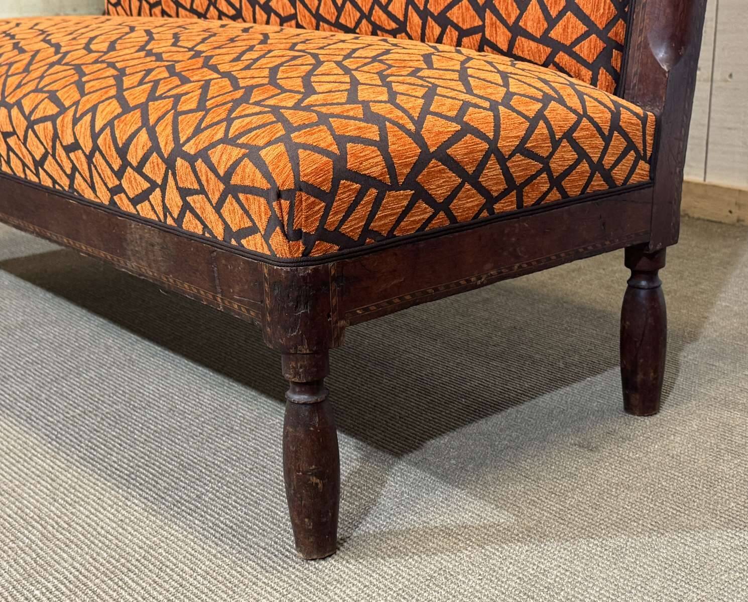 1930s bistro bench, upholstery and fabric completely redone.