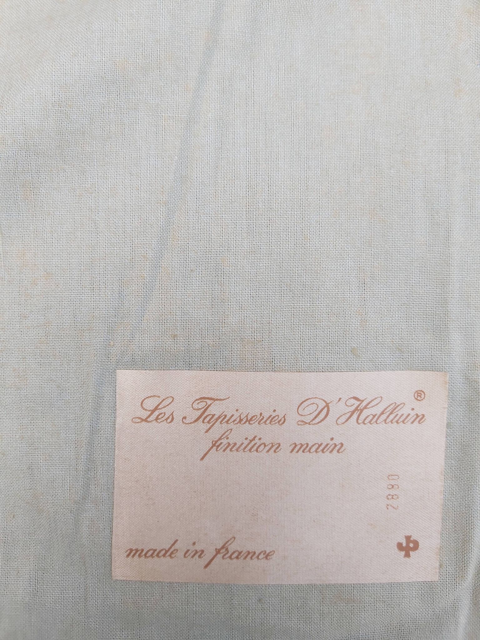 Vintage tapestry in Aubusson style. Hunting return.